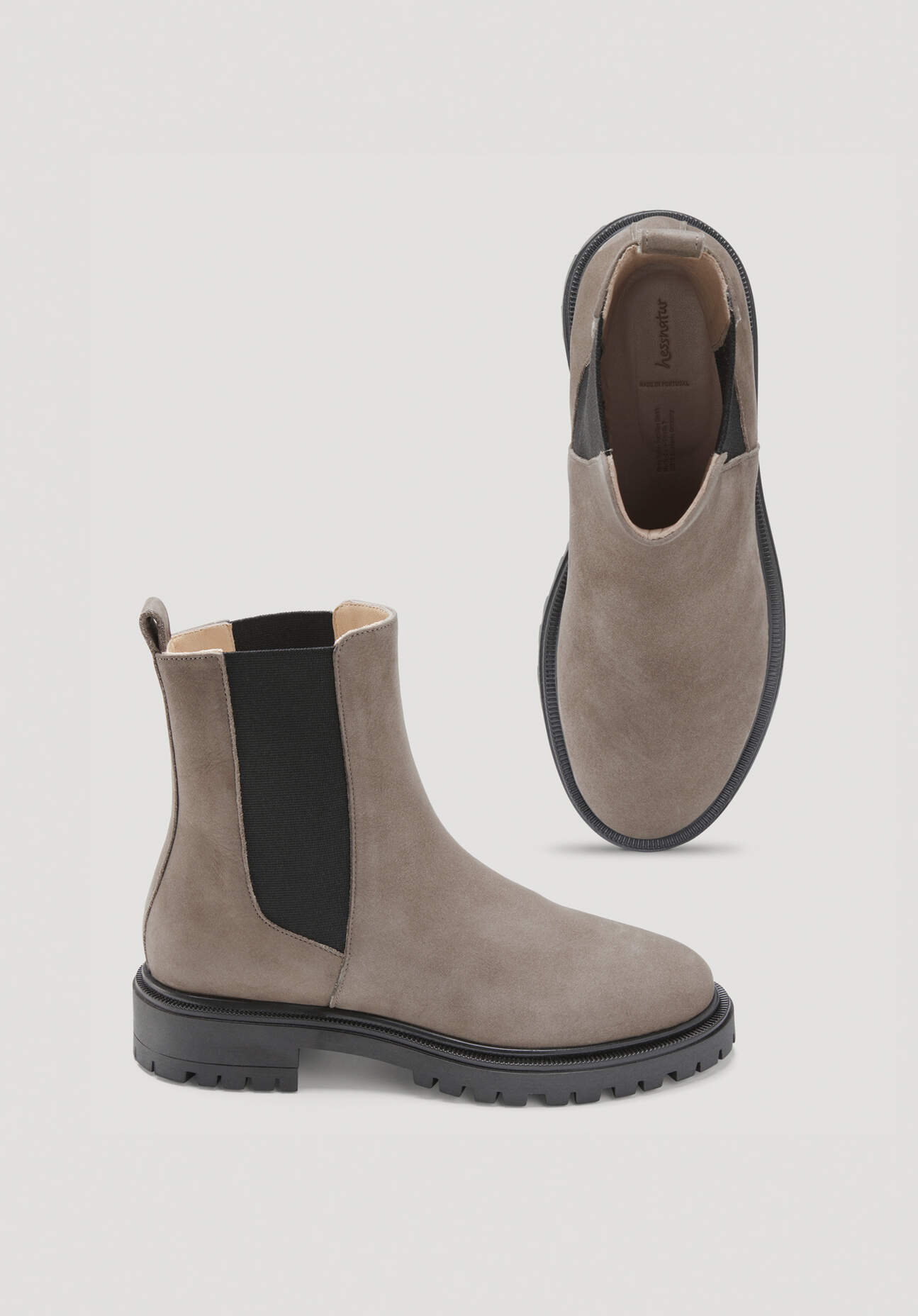 Thumbnail - hessnatur Damen Chelsea Boots aus chromfrei gegerbtem Nubuk-Leder - beige - Größe 41