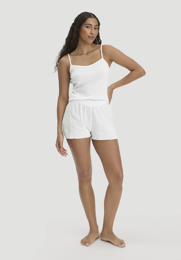 Pointelle sleep shorts PURE COTTON made from pure organic cotton
