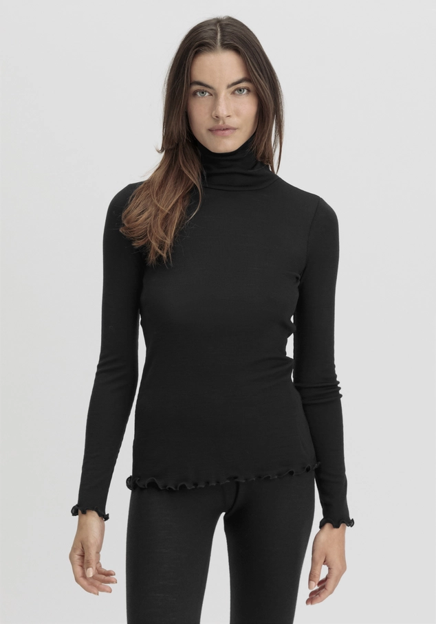 Longsleeve mit Rollkragen WARM TOUCH aus Bio-Merinowolle und TENCEL™ Lyocell