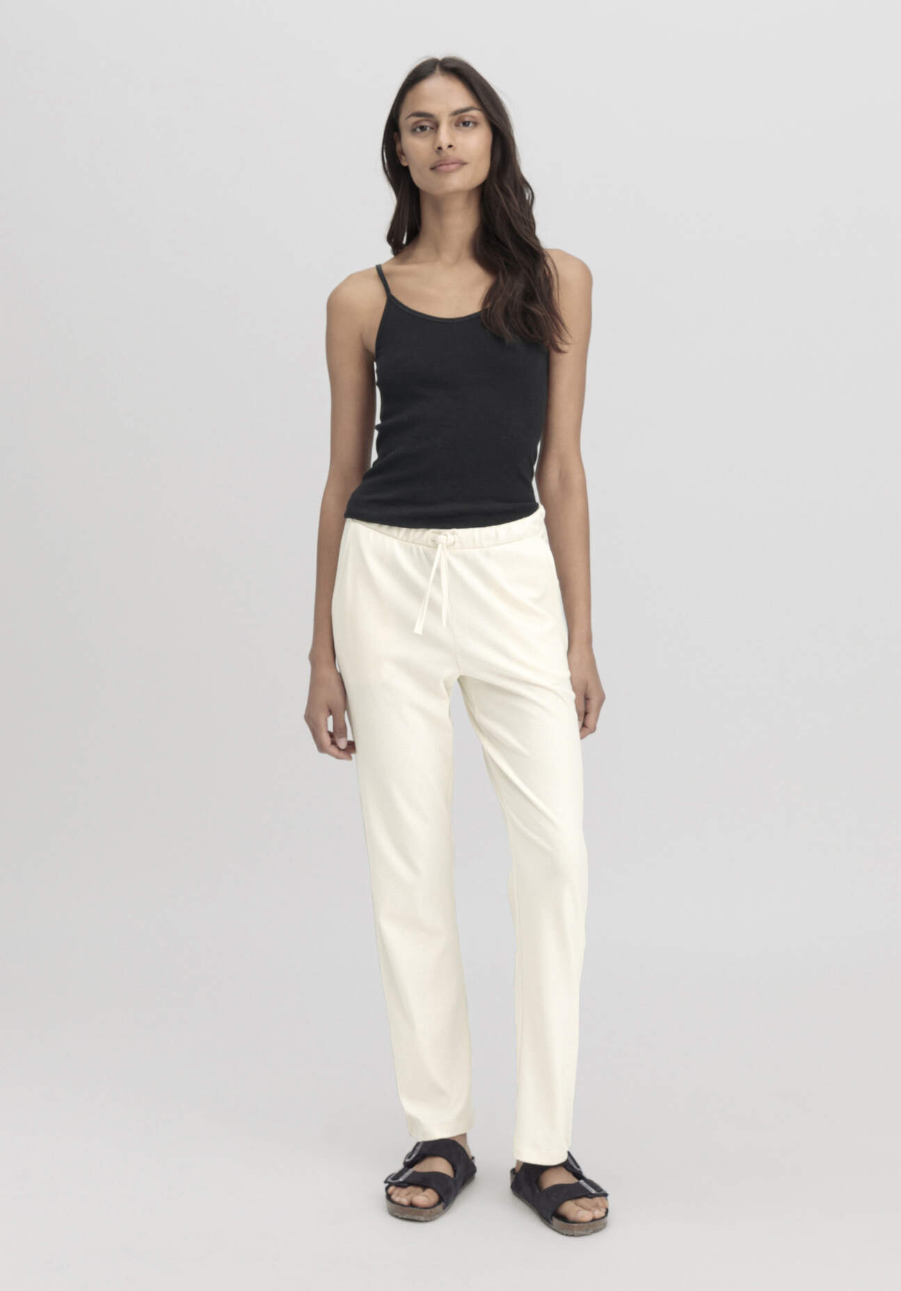 hessnatur Damen Spaghetti-Top im PURE COTTON aus Bio-Baumwolle - schwarz Grösse38