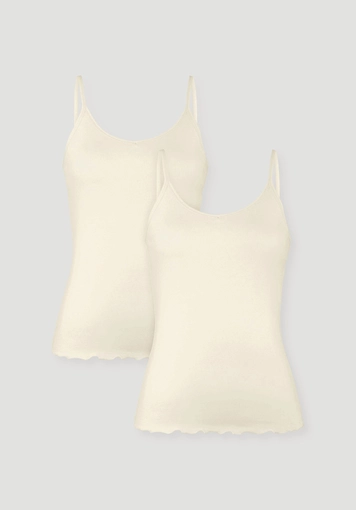 Spaghetti Top V-Neck im 2er-Pack PURE COTTON aus reiner Bio-Baumwolle