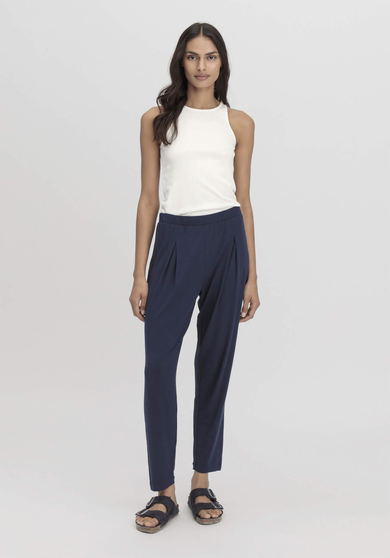 hessnatur Damen High-Neck Ribtop SOFT RIB aus Bio-Baumwolle - weiß Grösse42