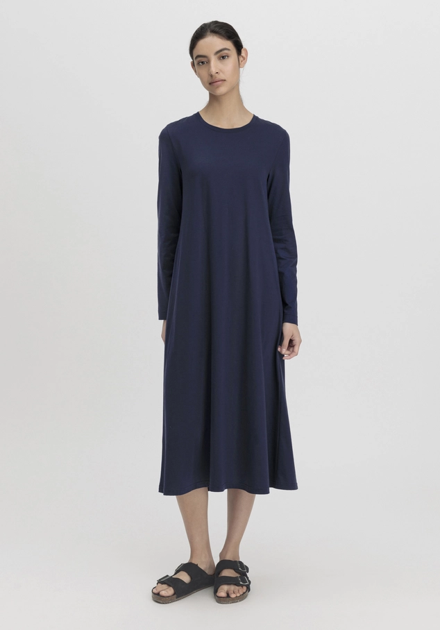 Langarm Nachthemd Slim PURE COTTON aus reiner Bio-Baumwolle