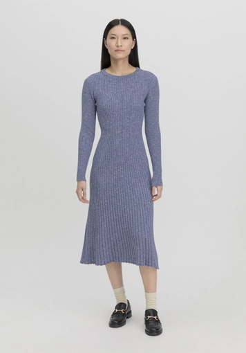 Strickkleid Midi Slim aus reiner Bio-Baumwolle - 0