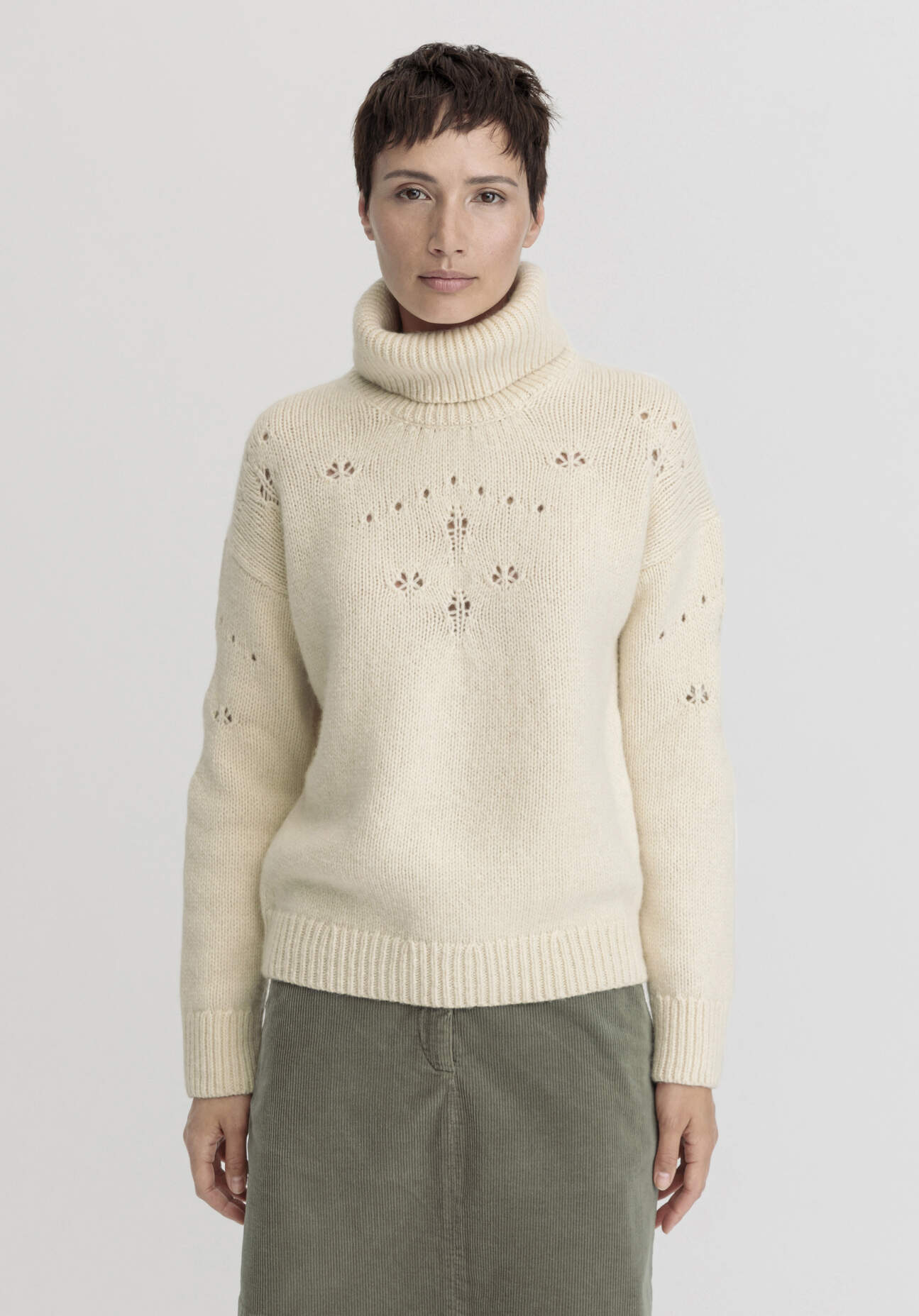 hessnatur Damen Pullover Relaxed aus Merinowolle - natur Größe XS
