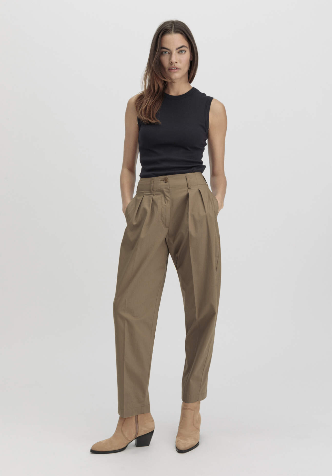 hessnatur Damen Hose Ballon Relaxed aus Bio-Baumwolle - braun Grösse40