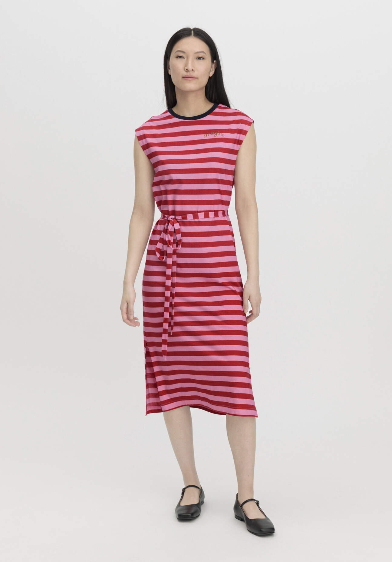 Thumbnail - hessnatur Damen Jersey Kleid Midi Regular aus Bio-Baumwolle - rosa - Größe 40