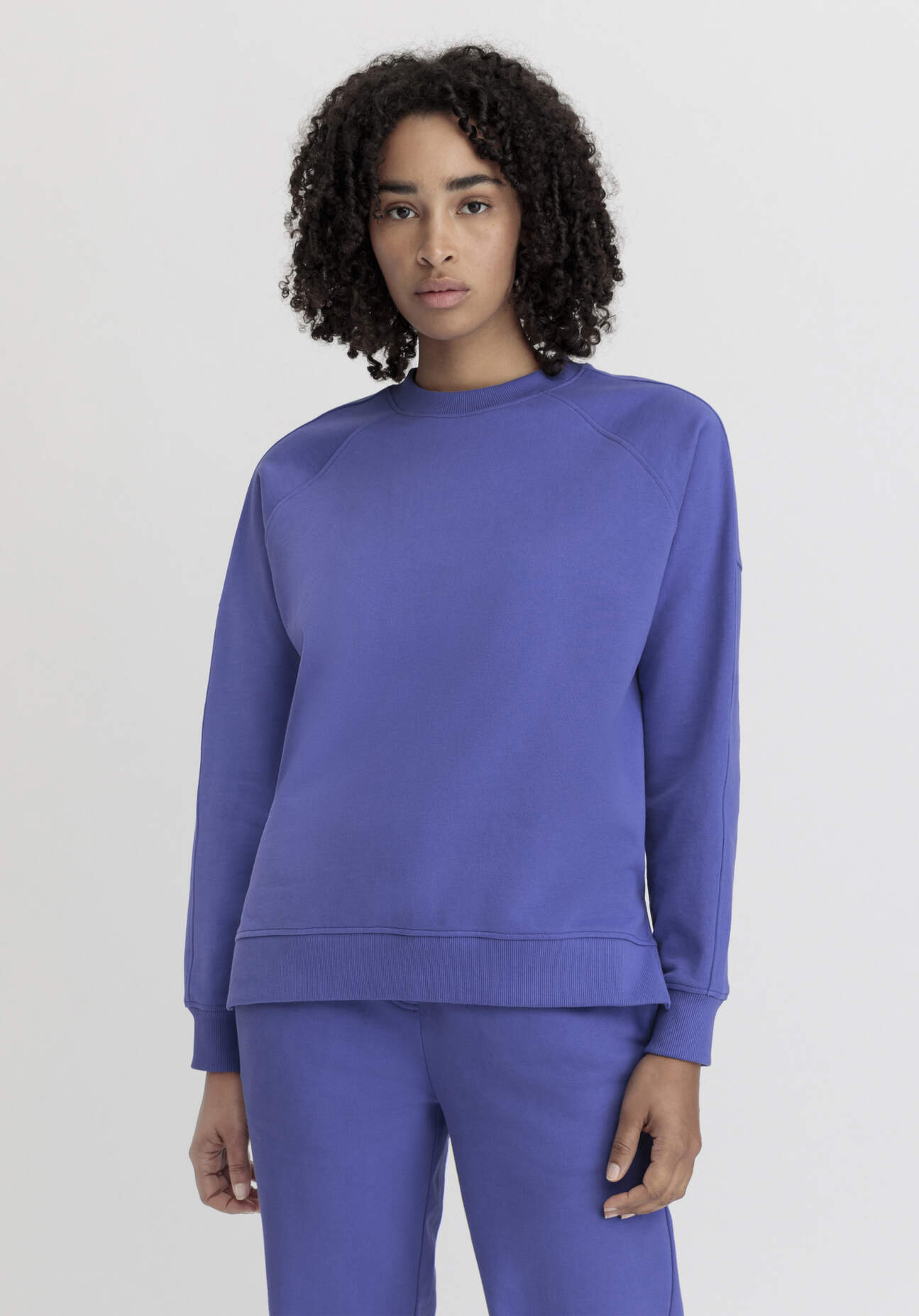 hessnatur Damen Sweatshirt Oversize aus Bio-Baumwolle - blau Größe XS