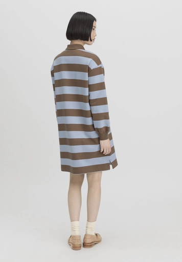 Sweat dress striped relaxed made of pure organic cotton - 1