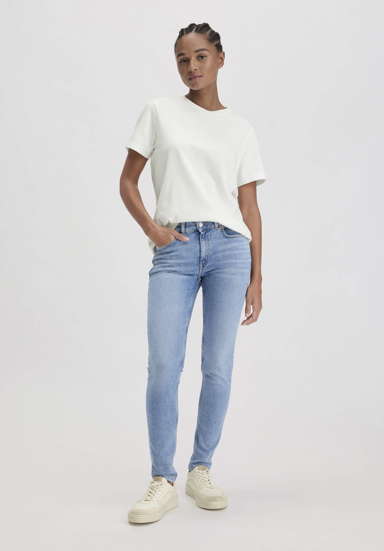 hessnatur Damen Jeans LINA Mid Rise Skinny aus Bio-Denim - blau Grösse26/32