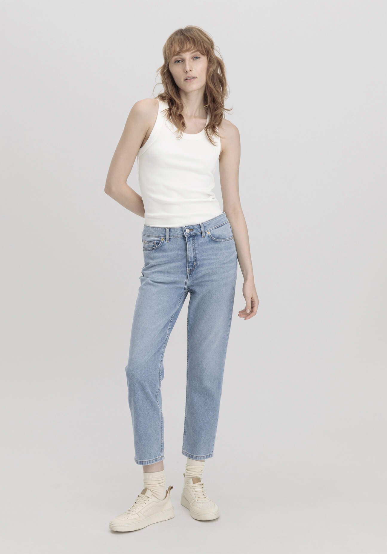 hessnatur Damen Jeans BEA High Rise Straight aus Bio-Denim - blau Größe 28/29