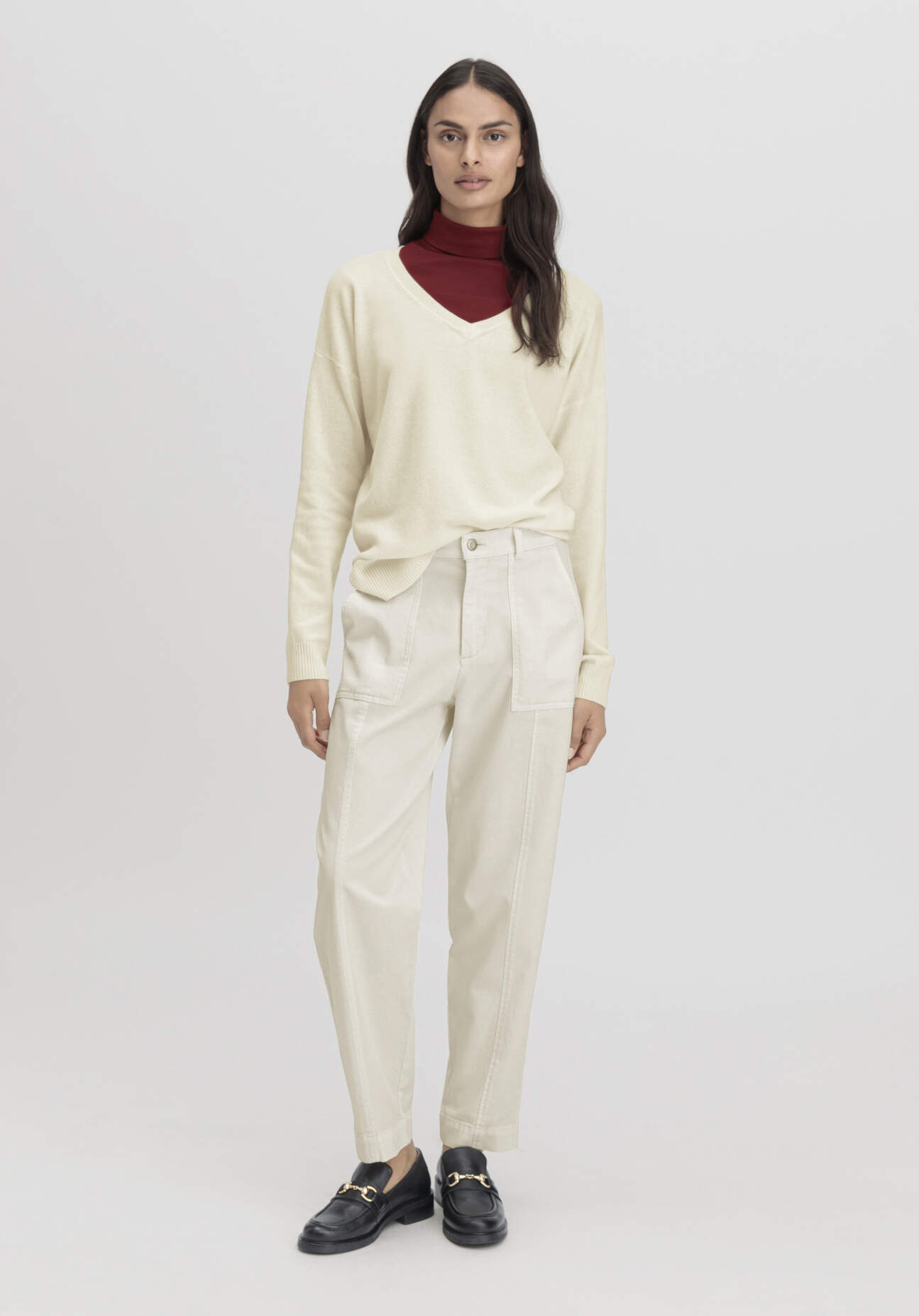 Thumbnail - hessnatur Damen Hose Relaxed aus TENCEL™ Lyocell mit Bio-Baumwolle - beige - Größe 46