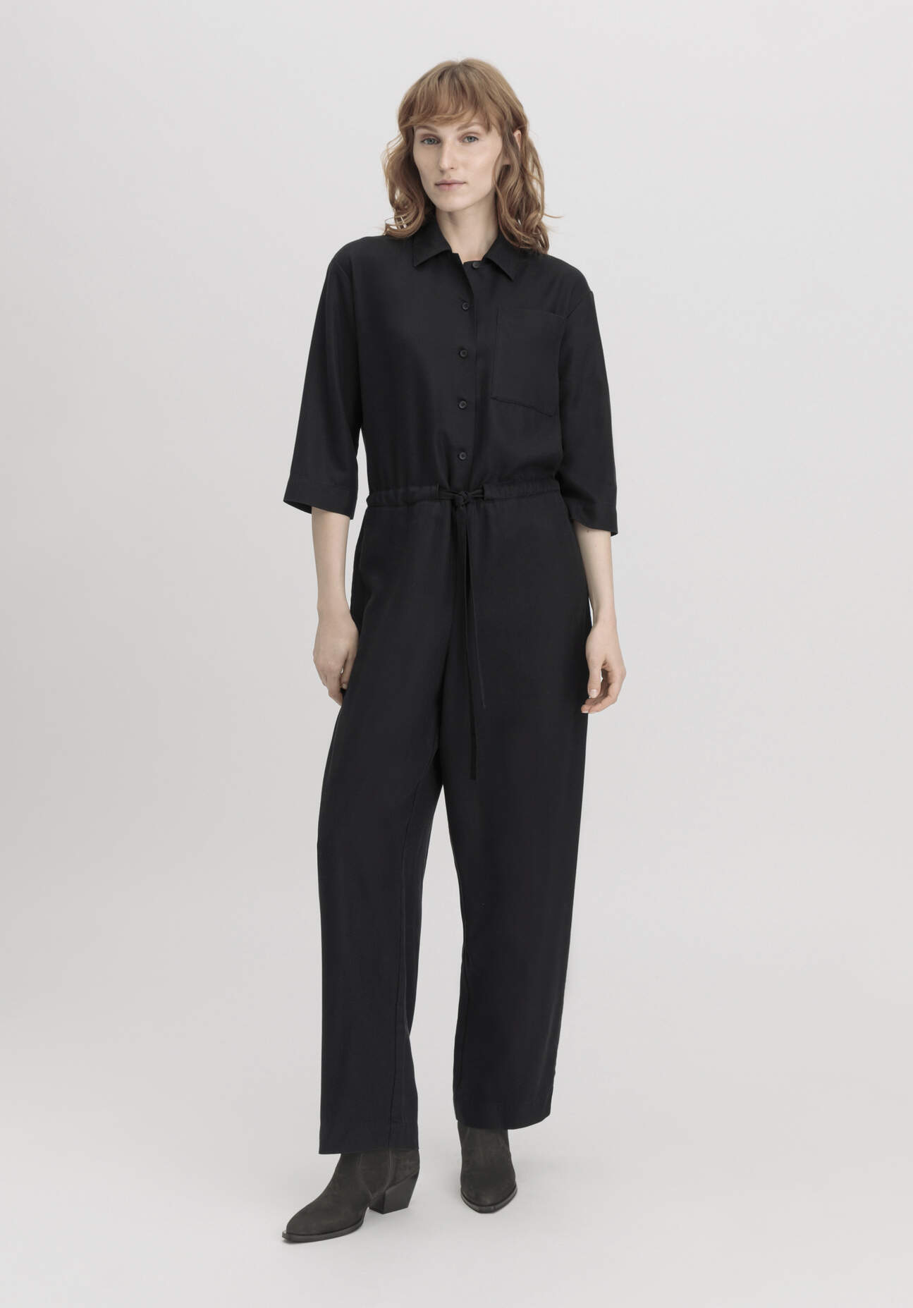 Thumbnail - hessnatur Damen Overall Relaxed aus TENCEL™ Lyocell - schwarz - Größe 38