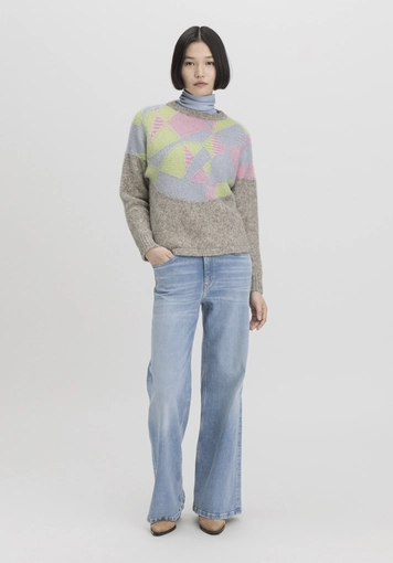 Relaxed sweater made of pure organic cotton with alpaca - 1