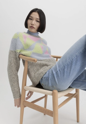 Relaxed sweater made of pure organic cotton with alpaca - 4