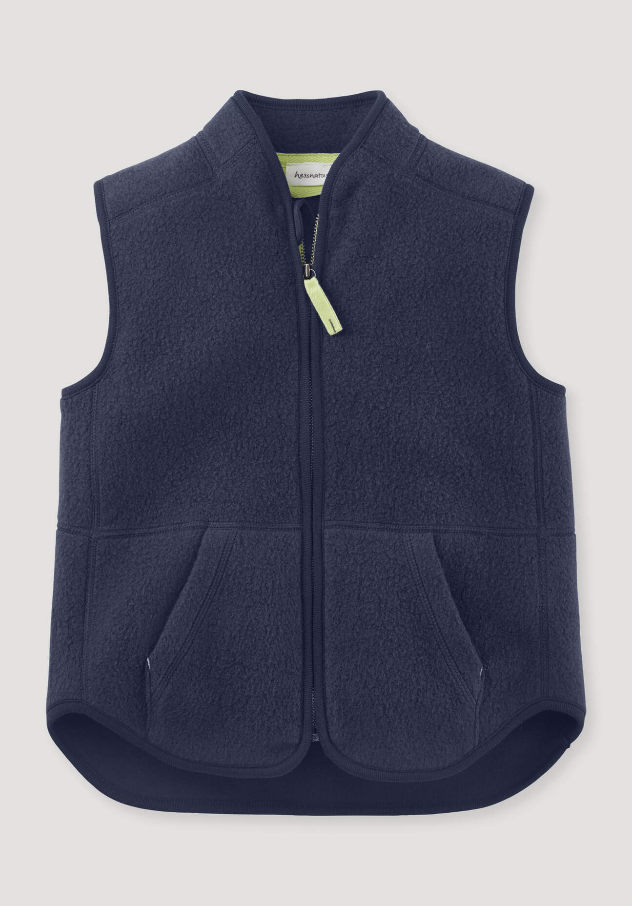 hessnatur Kinder Fleece Weste Regular aus Bio-Baumwolle - blau Grösse158/164