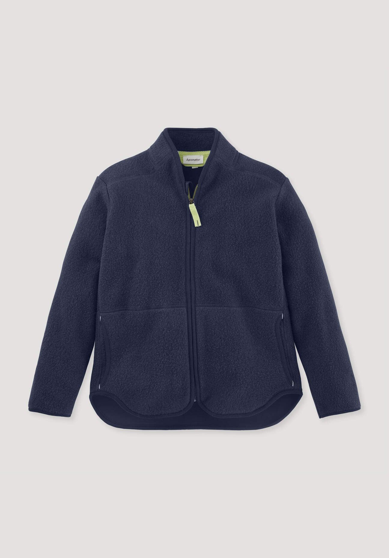 hessnatur Kinder Fleece Jacke Regular aus Bio-Baumwolle - blau Grösse158/164