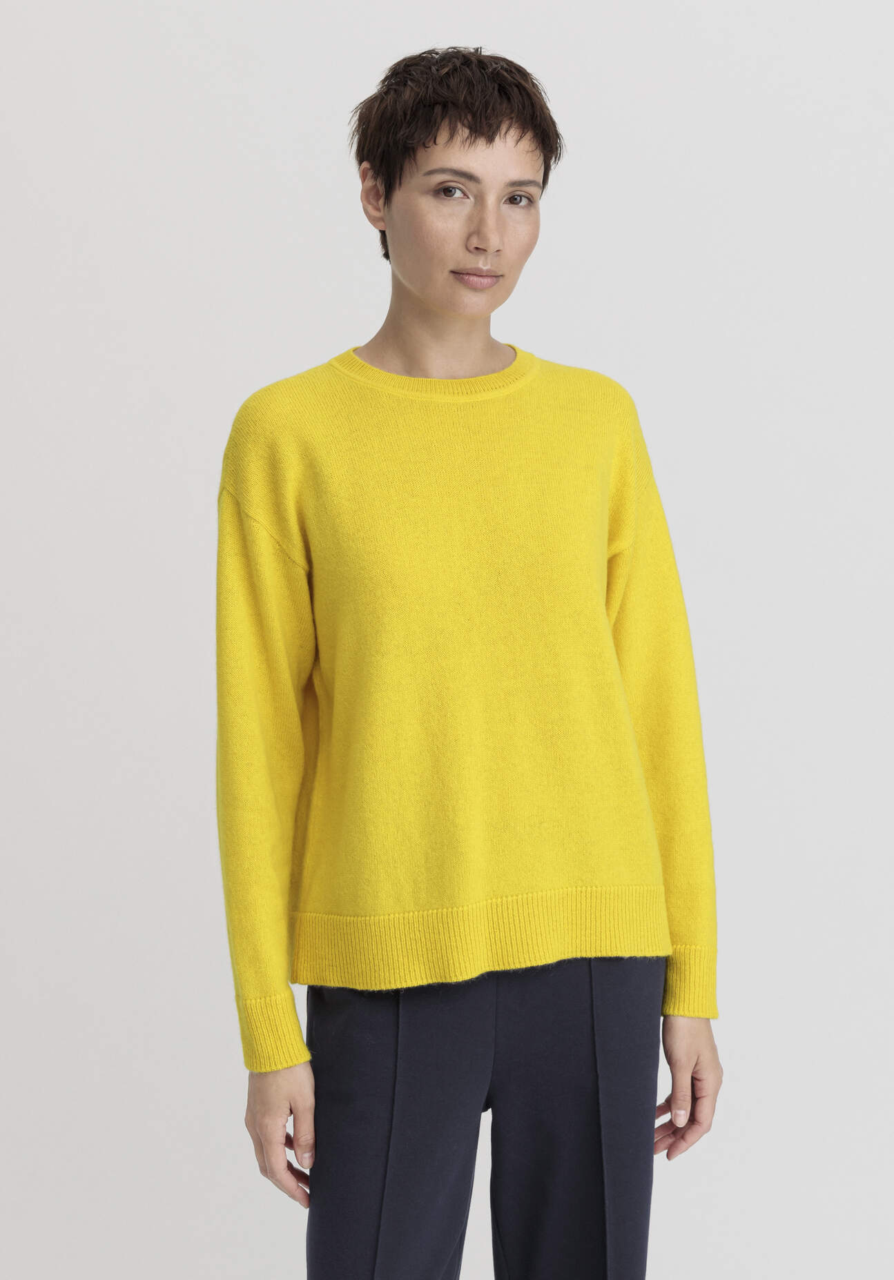 Thumbnail - hessnatur Damen Pullover Relaxed aus Alpaka Wolle - gelb - Größe M