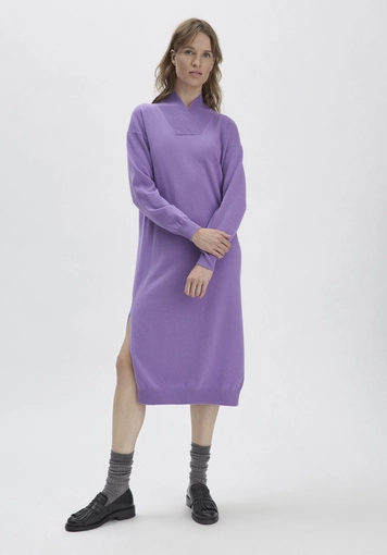 WUNDERKIND × HESSNATUR Strickkleid Midi Oversize aus Bio-Merinowolle mit Kaschmir - 1