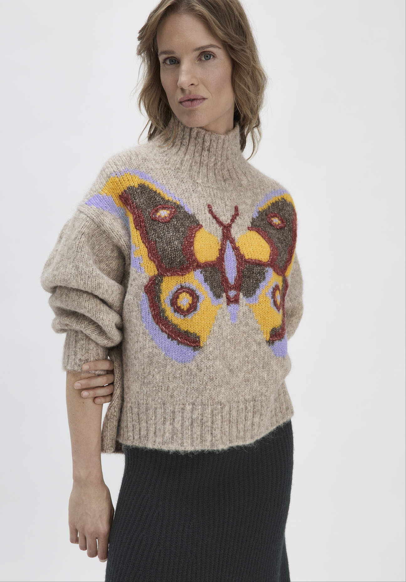 Thumbnail - hessnatur Damen WUNDERKIND × HESSNATUR Pullover Oversized aus Alpakamix - lila - Größe onesize