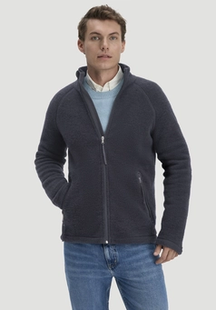 Regular wool fleece jacket made from pure organic merino wool