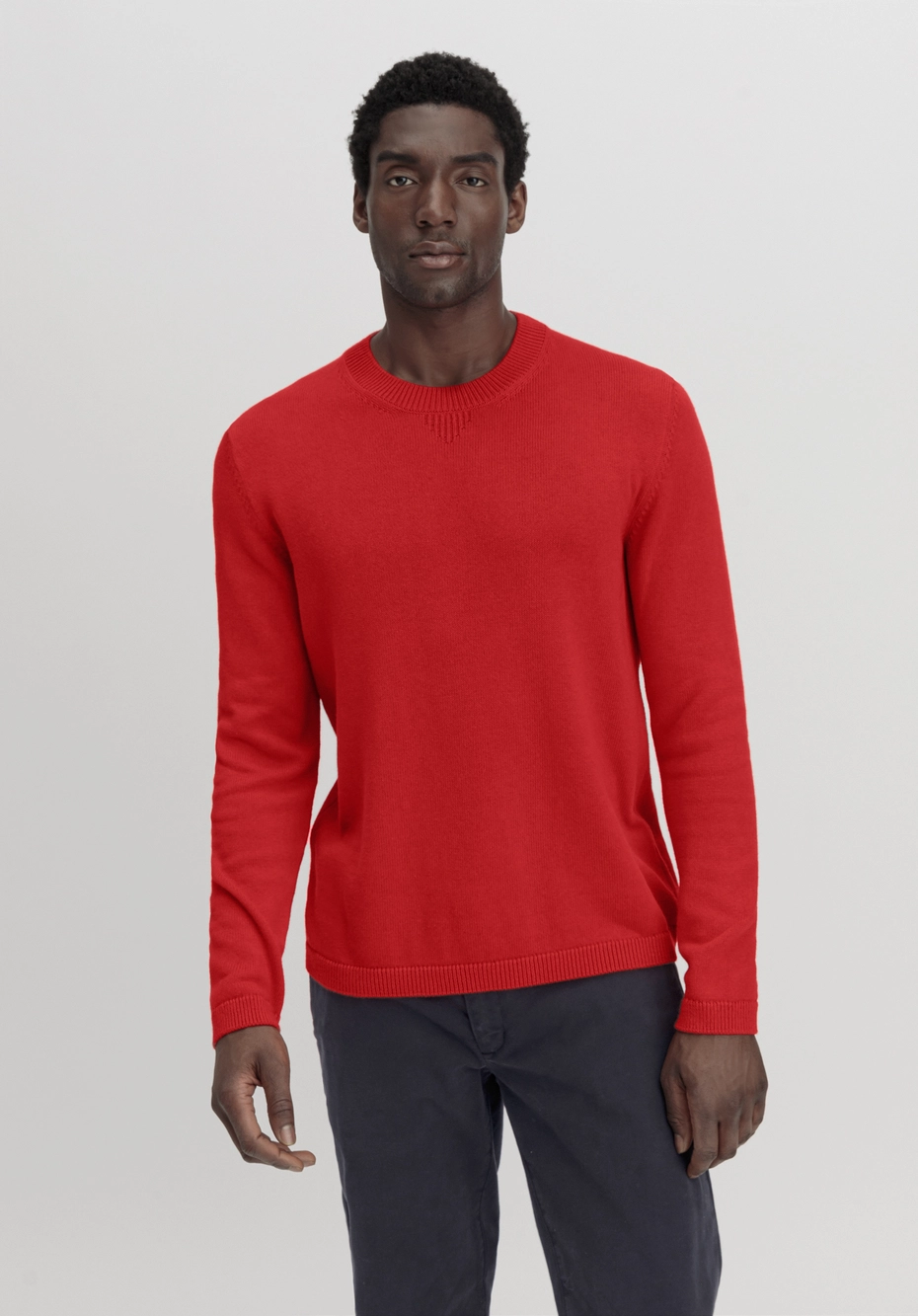 Regular sweater made of pure organic cotton with organic merino wool