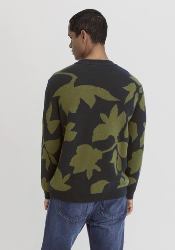 Jacquard Regular sweater made from pure organic cotton with organic merino wool - 2