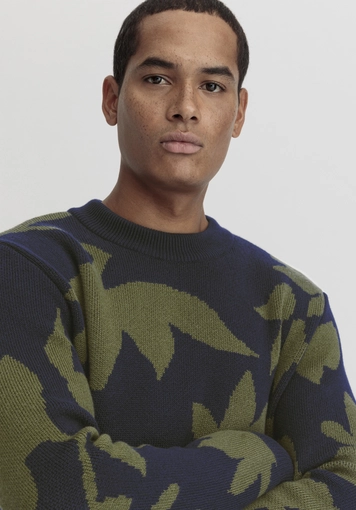 Jacquard Regular sweater made from pure organic cotton with organic merino wool - 3