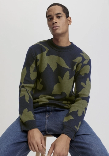 Jacquard Regular sweater made from pure organic cotton with organic merino wool - 4