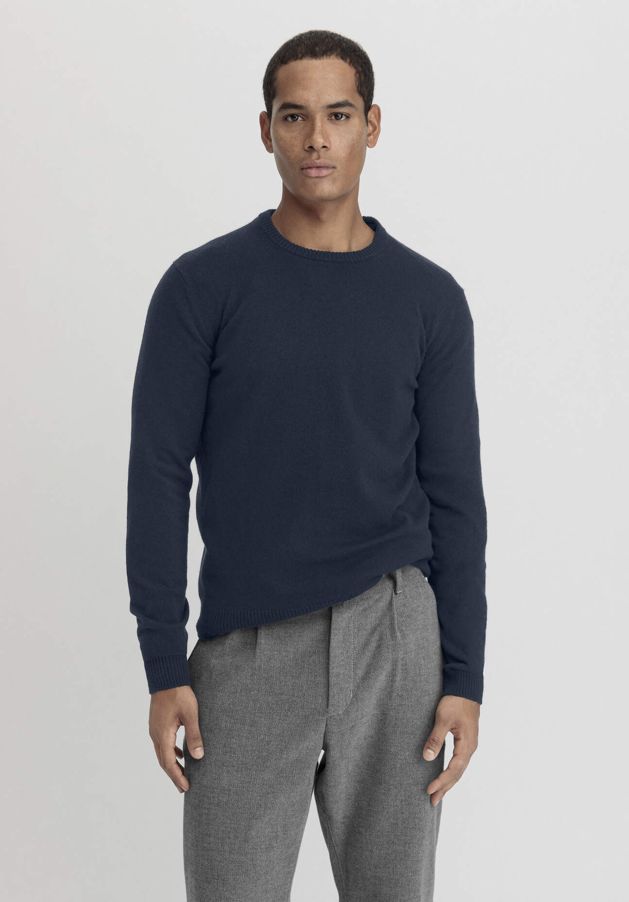 Thumbnail - hessnatur Herren Strick Pullover Regular BETTER RECYCLING aus Kaschmir - blau - Größe 48