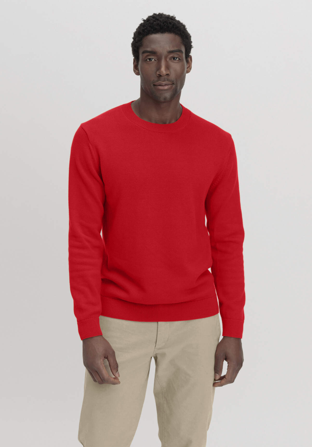 Thumbnail - hessnatur Herren Pullover Basic aus Bio-Baumwolle - rot - Größe 56