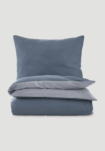 Satin reversible bed linen set made of pure organic cotton