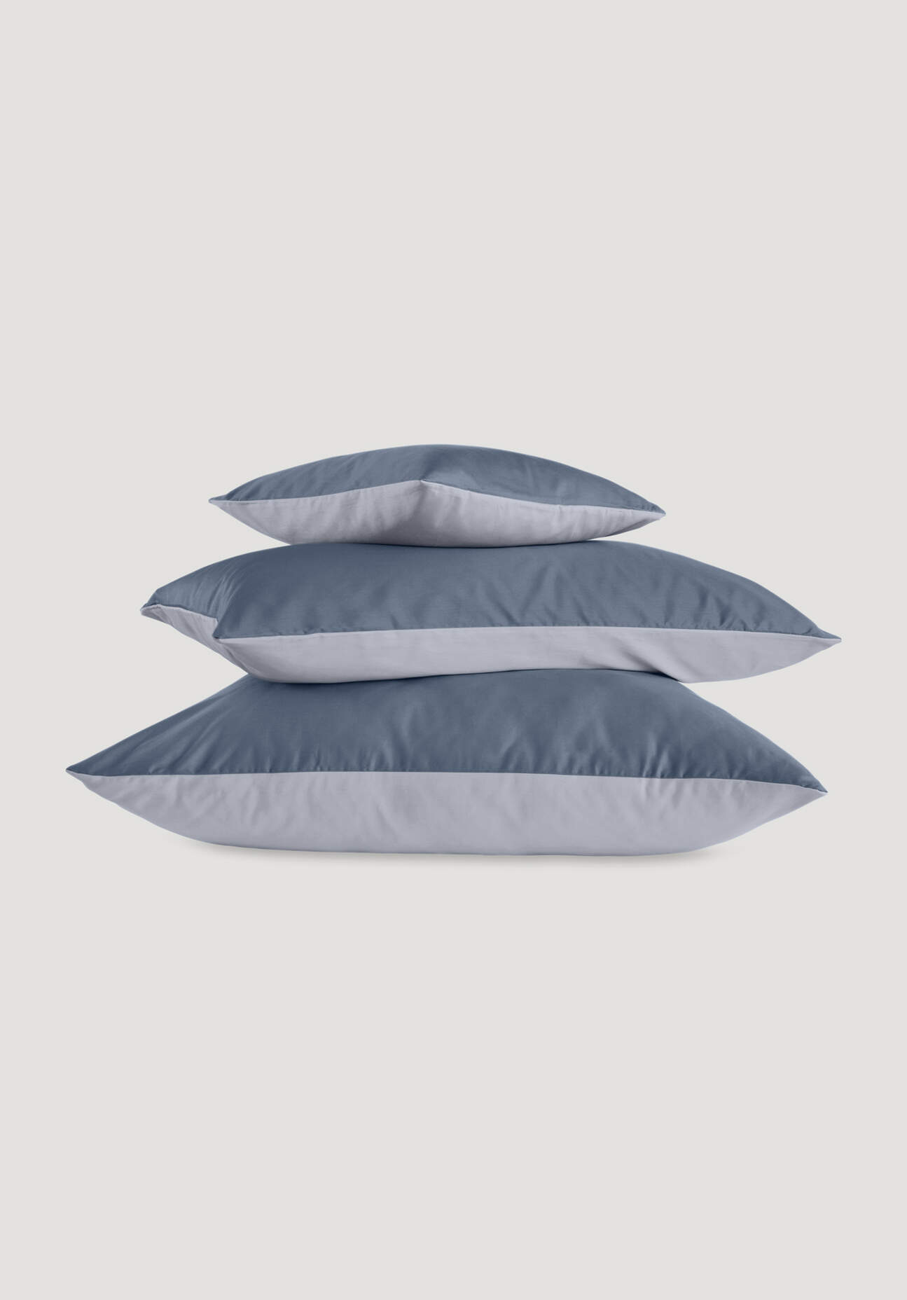 hessnatur Satin Wende-Kissenbezug aus Bio-Baumwolle - blau - Größe 40x40 cm günstig online kaufen