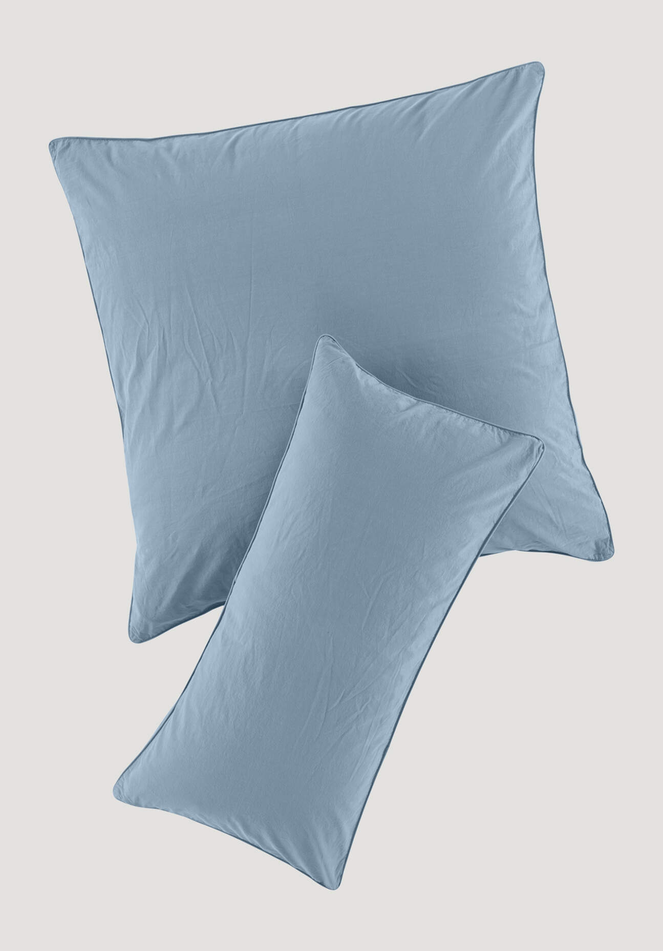 hessnatur Perkal Kissenbezug aus Bio-Baumwolle - blau - Größe 80x80 cm günstig online kaufen