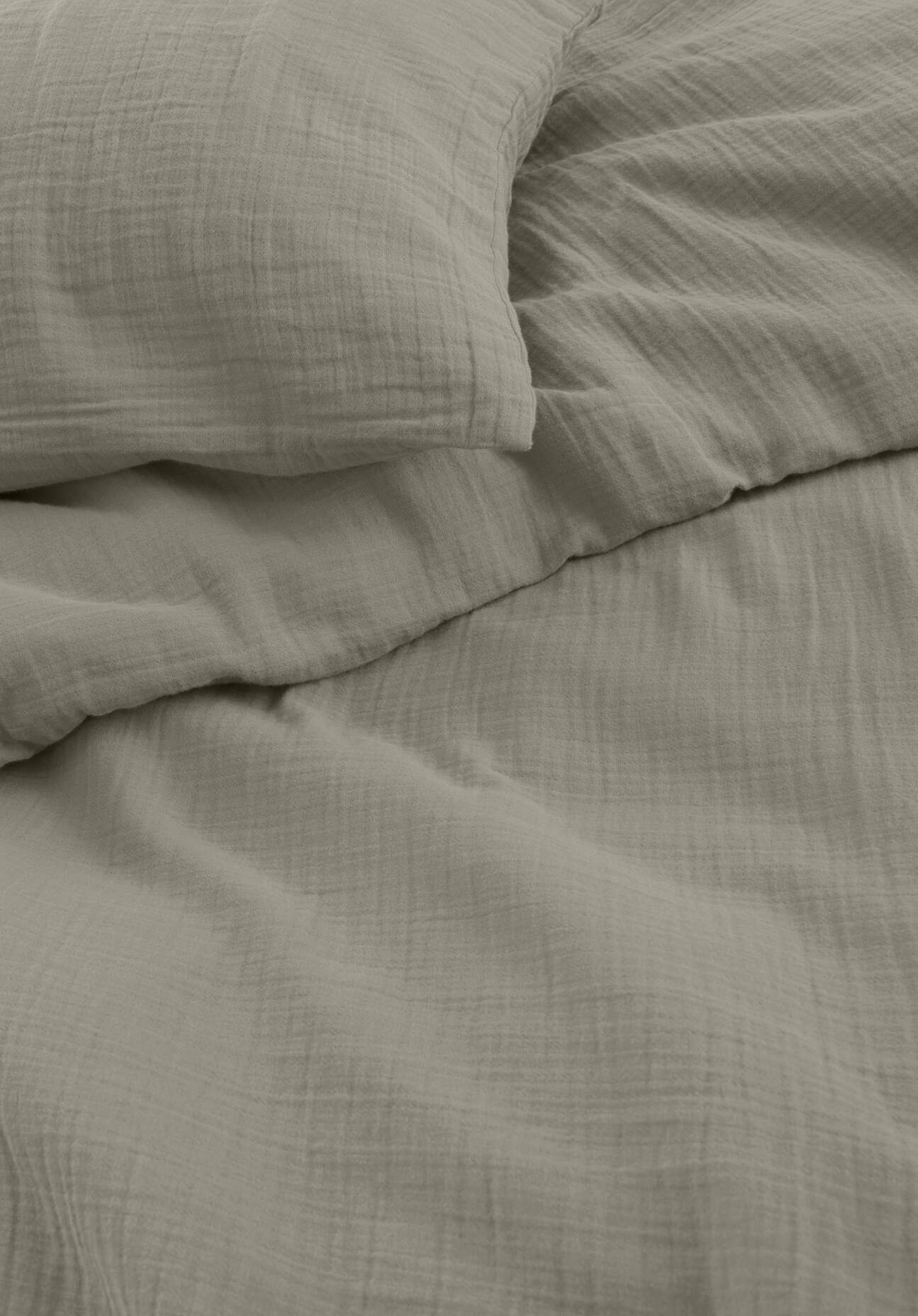 hessnatur Musselin Bettwäsche-Set aus Bio-Baumwolle - grün - Größe 135x200 günstig online kaufen