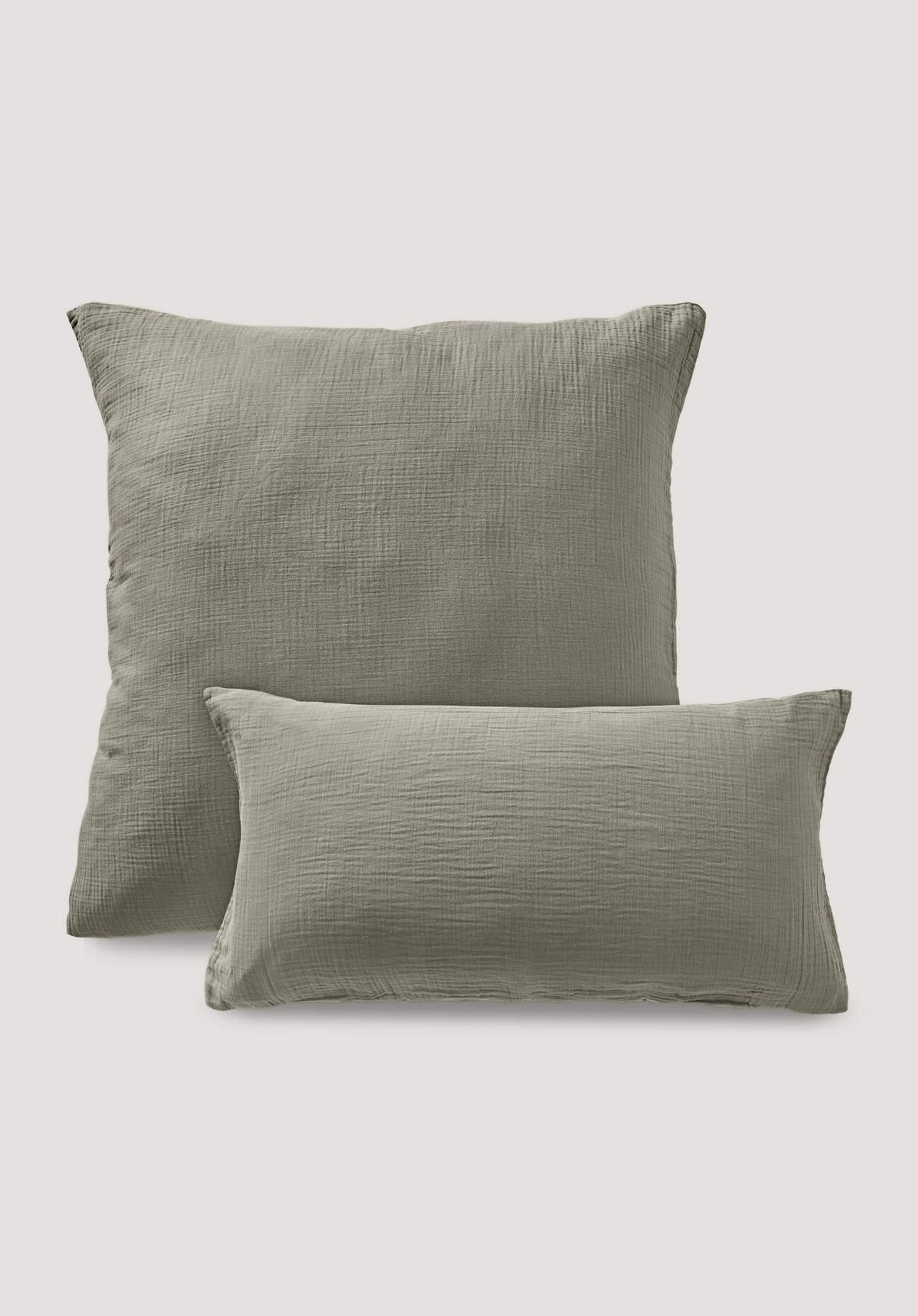 hessnatur Musselin Kissenbezug aus Bio-Baumwolle - grün - Größe 80x80 cm günstig online kaufen