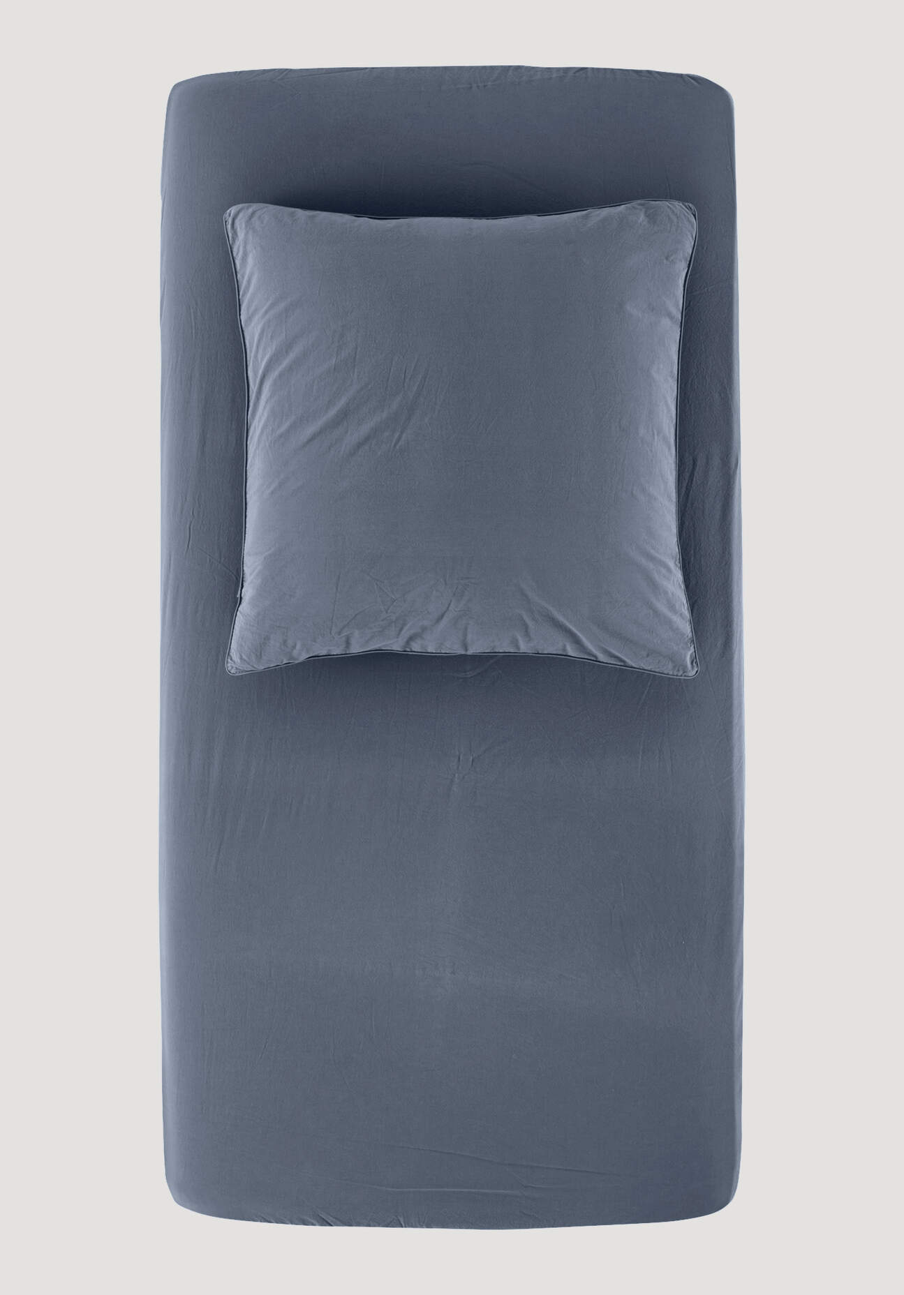 hessnatur Perkal Spannbettlaken aus Bio-Baumwolle - blau - Größe 140-160x20 günstig online kaufen