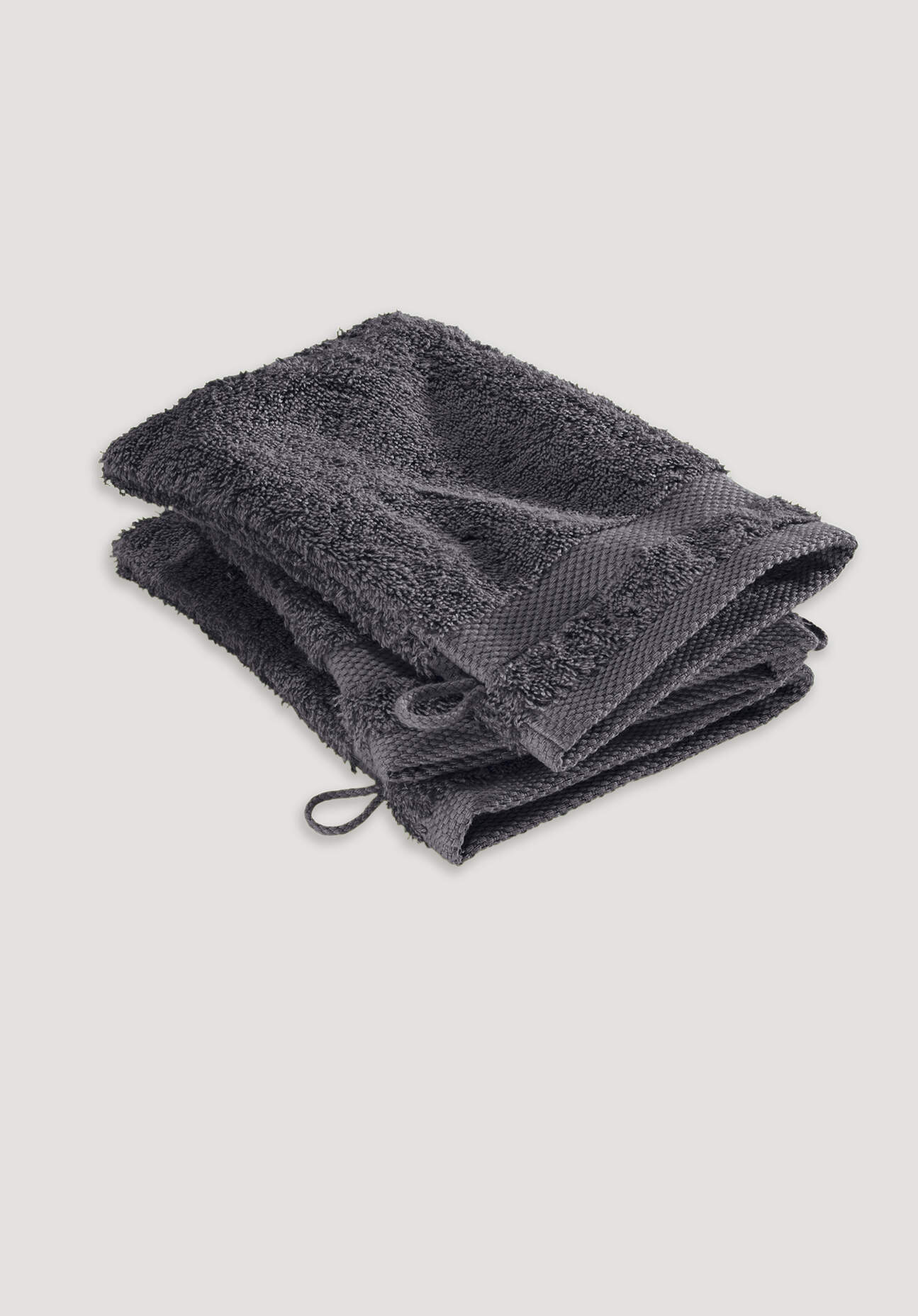 hessnatur Waschhandschuh aus Bio-Baumwolle - grau Größe 15x20 cm