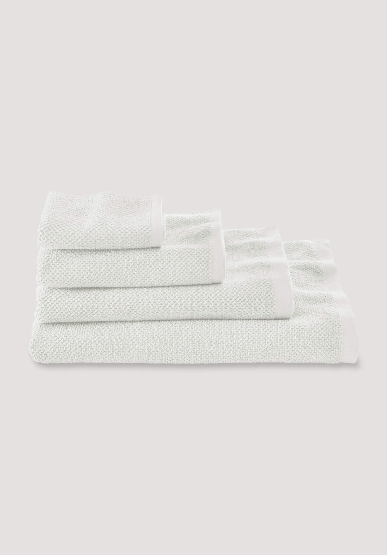 hessnatur Frottier-Handtuch mit Struktur aus Bio-Baumwolle - weiß - Größe 5 günstig online kaufen