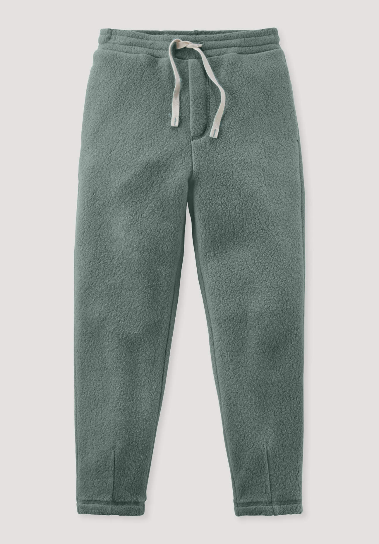 hessnatur Kinder Fleece Hose aus Bio-Baumwolle - grün Größe 110/116