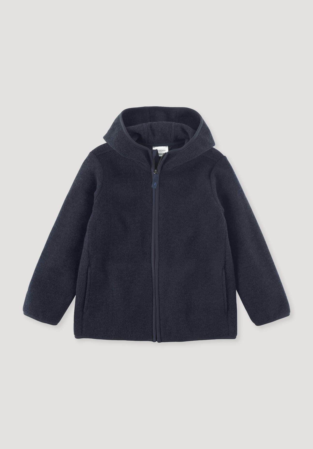 hessnatur Kinder Fleece Jacke Regular aus Bio-Merinowolle mit Bio-Baumwolle - blau Größe 146/152