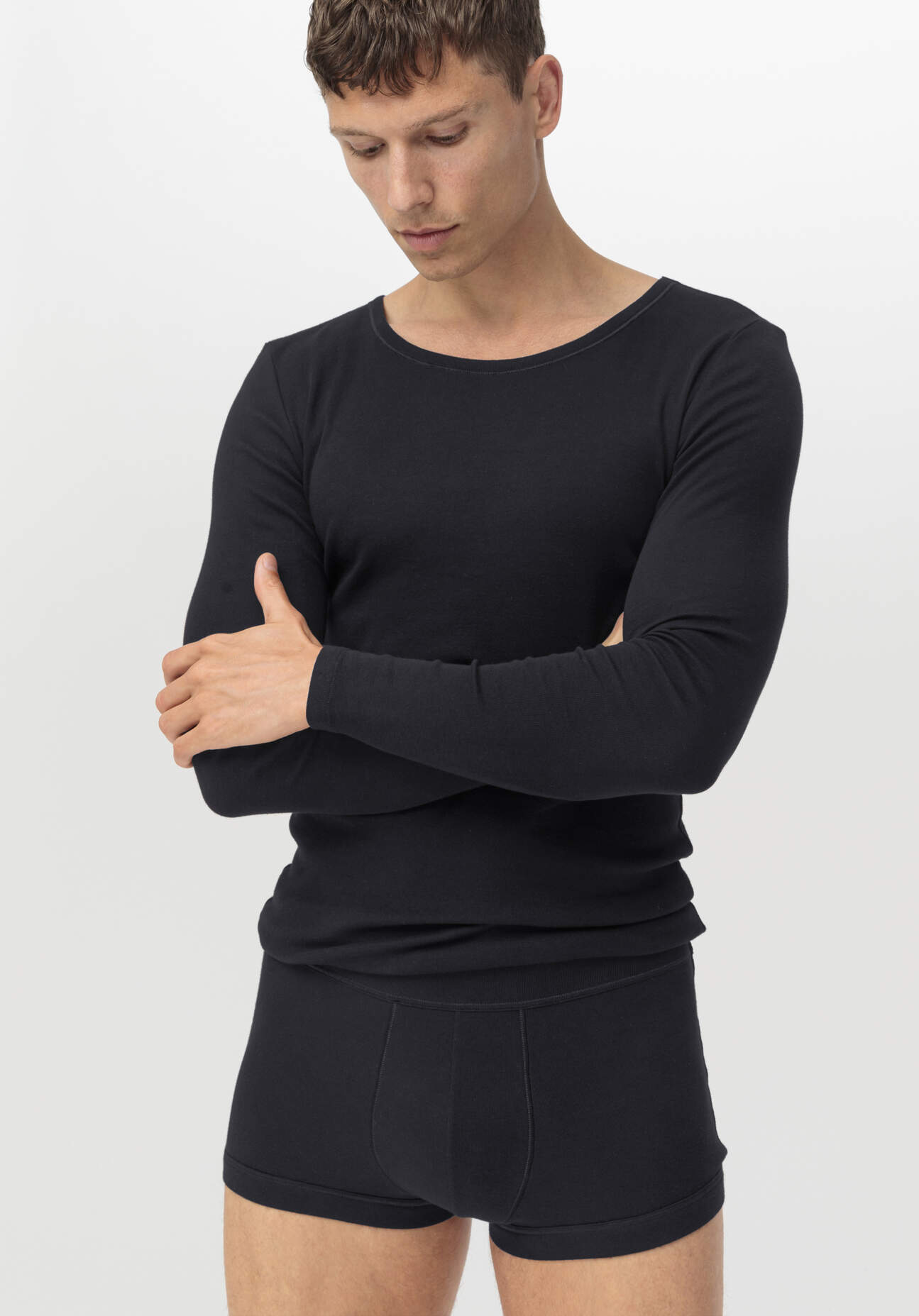 Thumbnail - hessnatur Herren Pants Regular Cut 2er-Pack PURE NATURE aus Bio-Baumwolle - schwarz - Größe 5 = M