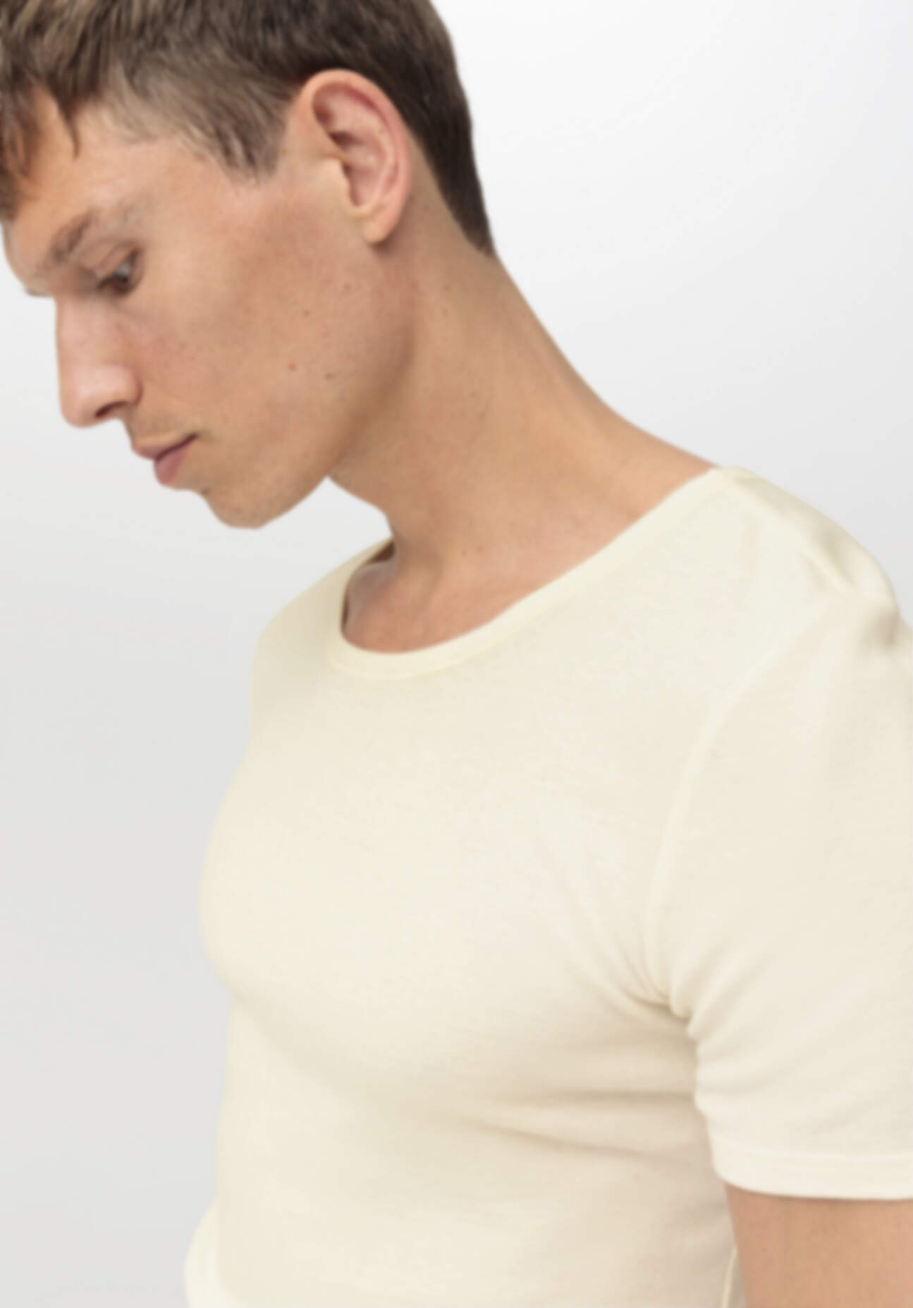 Thumbnail - hessnatur Herren T-Shirt im 2er-Pack PURE NATURE aus Bio-Baumwolle - natur - Größe 7 = XL