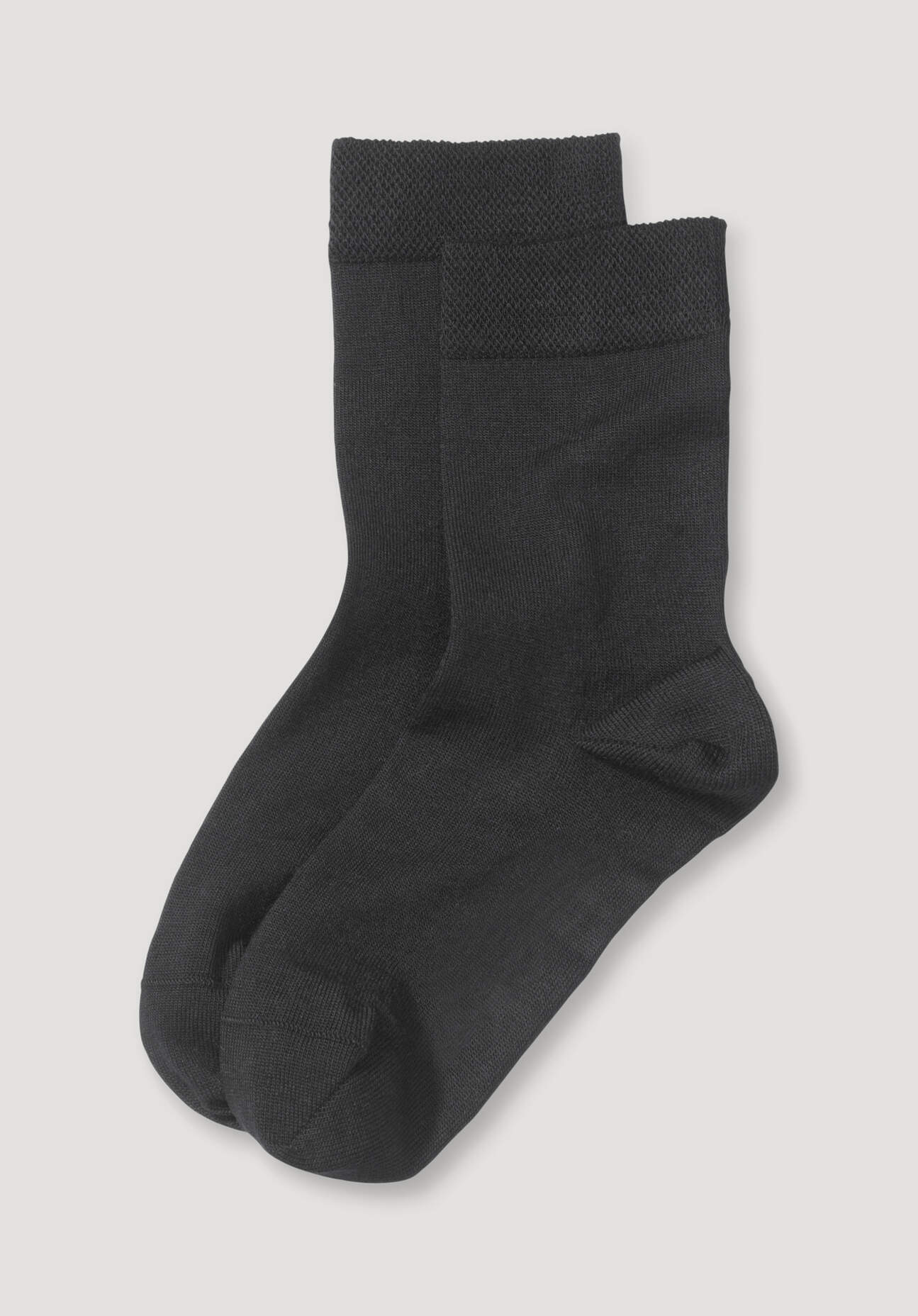 hessnatur Damen Socken im aus Bio-Merinowolle mit Bio-Baumwolle - schwarz Grösse35-37