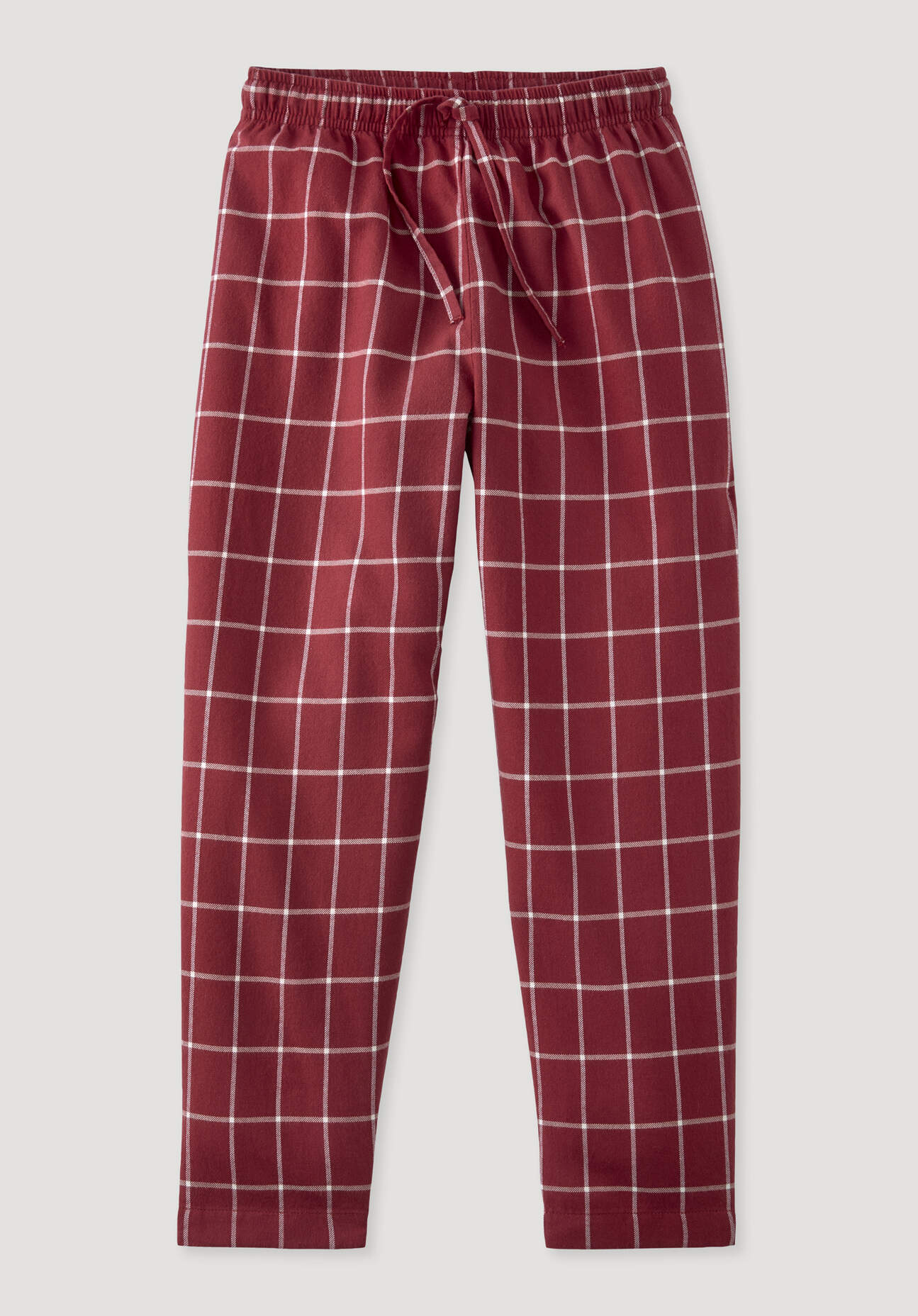 hessnatur Kinder Flanell Schlafhose aus Bio-Baumwolle - rot Größe 134/140