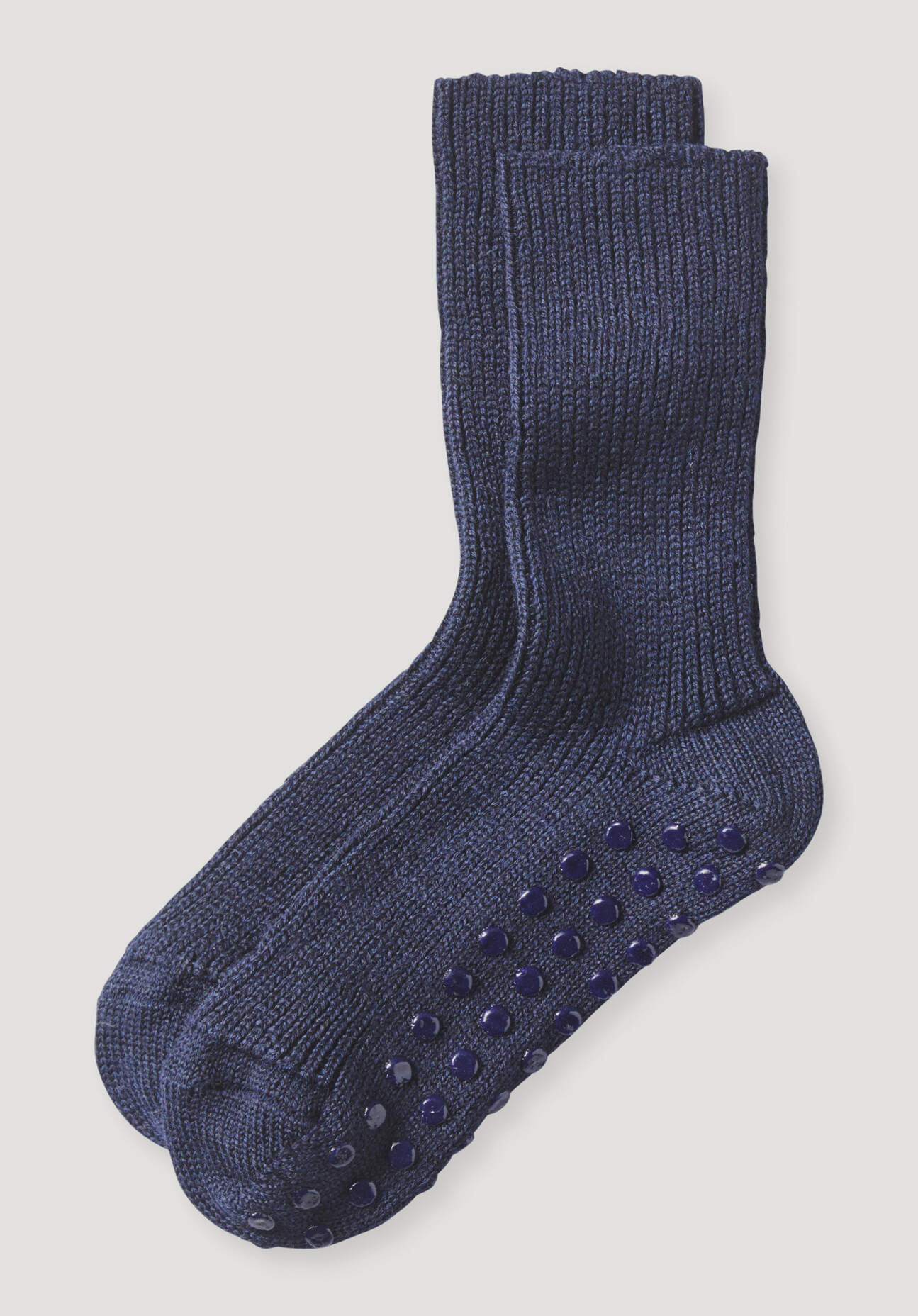 hessnatur Kinder Stoppersocke aus Bio-Merinowolle - blau Grösse31/32