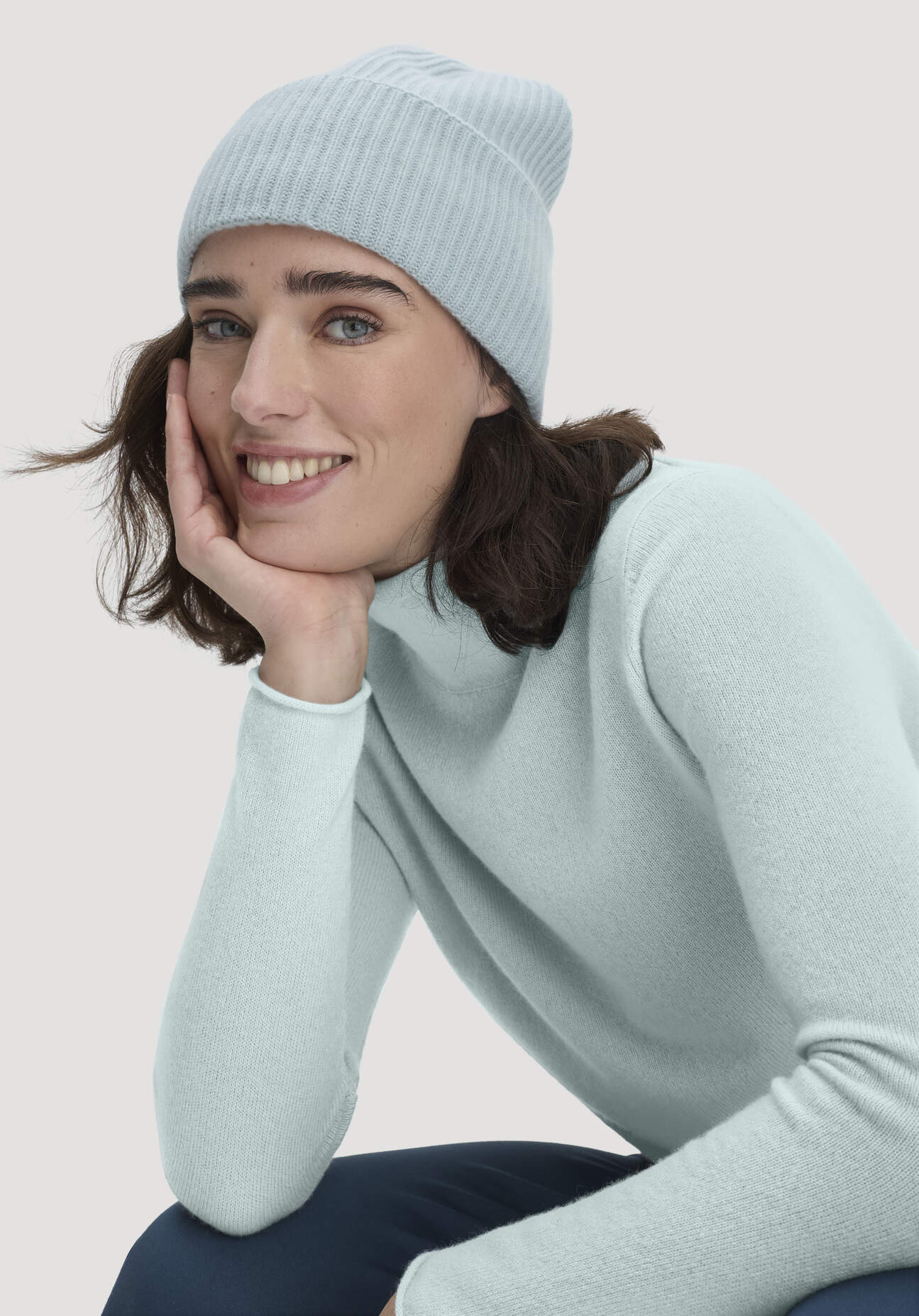 hessnatur Unisexaccessoires FTC × HESSNATUR Mütze aus Cashmere - grün Größe 1size