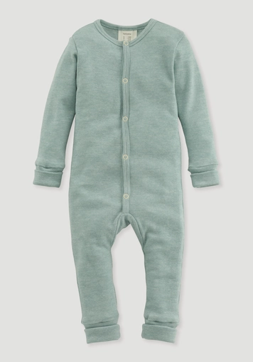 Organic cotton sleepsuit with organic merino wool and silk Organic cotton sleepsuit with organic merino wool and silk