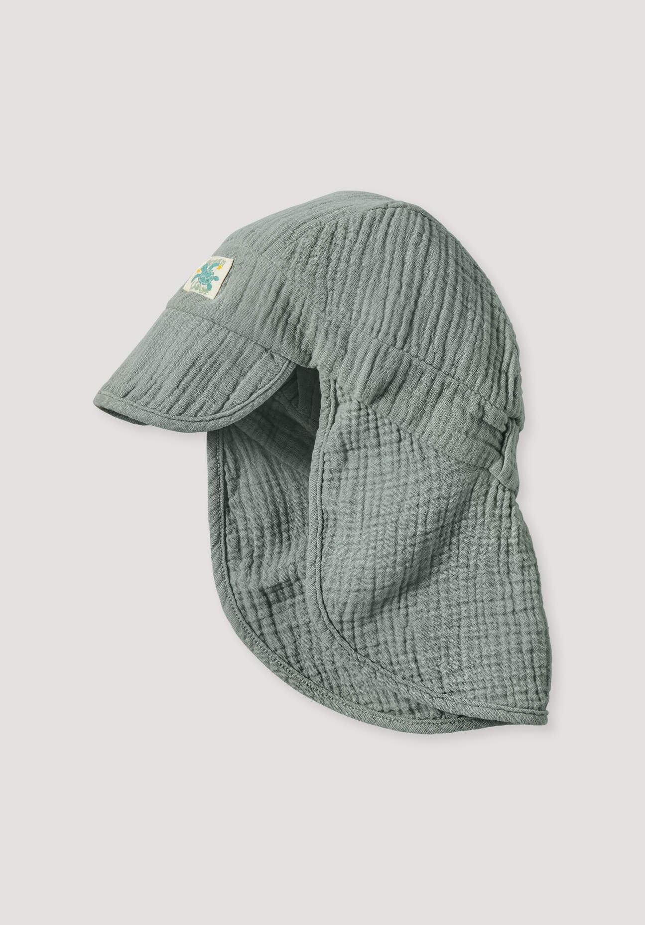 hessnatur Baby Musselin Schirmmütze Regular aus Bio-Baumwolle - grün Größe 41/43