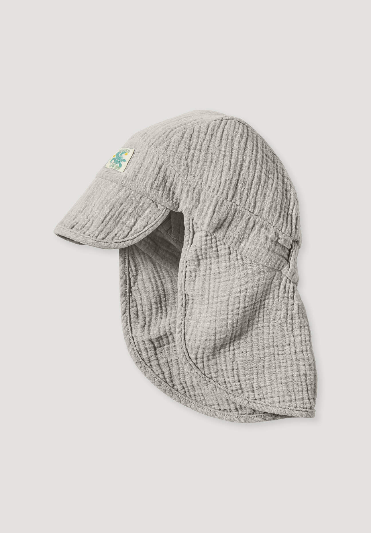 hessnatur Baby Musselin Schirmmütze aus Bio-Baumwolle - beige Größe 41/43